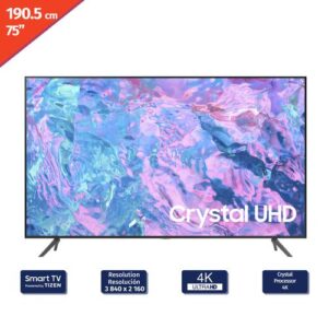Samsung 190.5 cm / 75” Pulgadas Smart Tizen 4K LED UHD TV UN75CU8000FXZA
